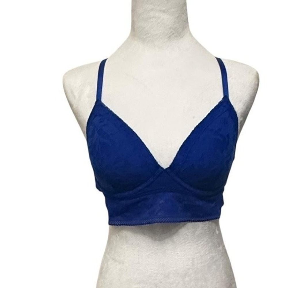 Victoria's Secret Bra Womens Medium Lace Bralette Push Up Longline Floral Sexy